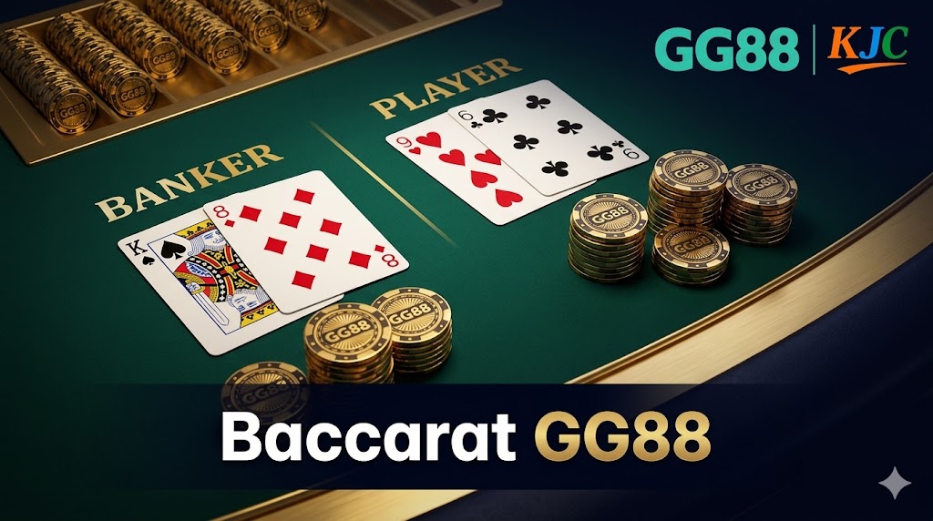 Bàn chơi Baccarat tại sảnh live casino GG88 với dealer thật