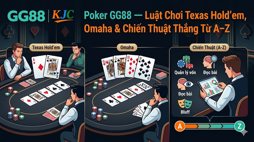 Poker GG88 — Luật Chơi Texas Hold'em, Omaha & Chiến Thuật Thắng Từ A–Z